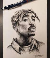 Pin By Ciulia Corina On My Drawings 2pac Art Portrait Sketches Hip Hop Art