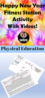 Pe Game New Year Fitness Station Competitive Workout Activity New Years Activities Pe Activities Station Activities