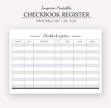 Checkbook Register Printable Planner Insert A5 Planner Check Register Printable Budget P Checkbook Register Planner Inserts Printable Printable Planner