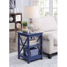 Convenience Concepts 203085cbe Oxford 16 In End Table In Cobalt Blue Transitional Bellacor In 2020 End Tables Convenience Concepts Living Room End Tables