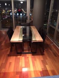 Live Edge Wood And Glass Dining Table In Maple Or Black Walnut Unique Dining Tables Dining Table Live Edge Wood Furniture