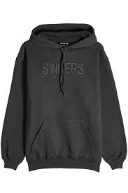 Discover the latest collection of balenciaga top for men at the official online store. Balenciaga Sinners Cotton Hoody In Black Modesens