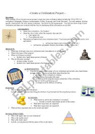Characteristics Of Civilization Worksheet Ancient Civilizations Board Game Project Esl Worksheet By In 2020 Kindergarten Math Worksheets Worksheet Template Worksheets