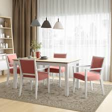With casual charm combined with comfortable, regal side arms, the sunset trading comfort back arm chair has a timeless slat back and traditional style that will add character and sophistication at the heads of your dining room table. The Gray Barn Hera 5 Piece Smart Top Dining Table And Upholstered Dining Arm Chairs Overstock 29918618