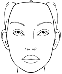 blank face chart sketch coloring page in 2019 makeup face