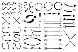 Arrows And Arrows Clip Art Set Png Svg Vector Black White Pointer Direction Symbol Graphics Digital Illustration Icons Commercial Use Clip Art Art Set Arrow Design