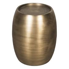 Union Home Pebble Antique Brass Side Table In 2020 Side Table Drum Side Table Steel Barrel