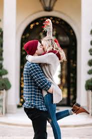 Check out these christmas cards ideas to show off your family pictures in a fun way! Mistletoe Engagement Shoot It Girl Weddings Holiday Engagement Photos Christmas Couple Pictures Christmas Couple Photos