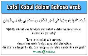 Bacaan Lafal Ijab Kabul Dalam Akad Nikah Bahasa Arab