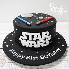 Star Wars Themed 21st Birthday Cake Simple But Fun Made By Sweet By Nature Melbourne Vic Star Wars Birthday Cake Star Wars Cake Star Wars Cake Toppers