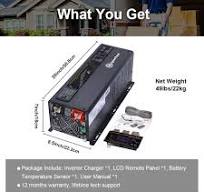 3000 Watt Inverter Charger 48 Volt to 110V 120Vac Pure Sine Wave