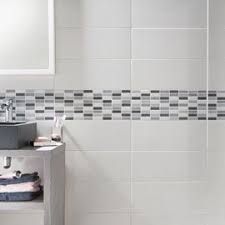Frise Mosaique Grise Melotti 20 X 50 Cm Carrelage Salle De Bain Salle De Bain Salle De Bain Castorama