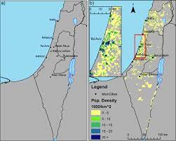 It is situated on the southeastern shore of the mediterranean. Map Of Israel Main Cities And Population Density A Map Of Israel And Download Scientific Diagram