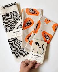 Papaya Tea Towel Cloth Napkin Cute Kitchen Towels Summer Etsy In 2020 Hand Printed Kitchen Towels Printed Tea Towel Fabric Stamping