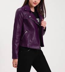 Black And Purple Motorcycle Jacket Purple Leather Biker Jacket Purple Leather Jacket Leather Jacket Outfits Black Leather Bomber Jacket