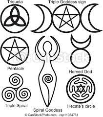 Maybe you would like to learn more about one of these? Set Of The Wiccan Symbols Triqueta Or Celtic Knot Symbol Of Triple Goddess Pentacle Spiral Goddess Horned God Triple Canstock