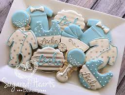 Baby Boy Blue And Silver Baby Shower Cookies 1 Dozen Baby Shower Cookies Baby Boy Cookies Baby Shower Cakes