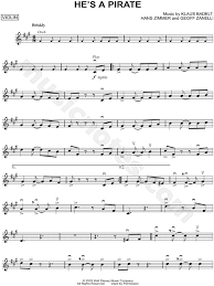 The sheet music offered here is for davy jones composed by hans zimmer from the movie pirates of the caribbean: He S A Pirate From Pirates Of The Caribbean The Curse Of The Black Pearl Sheet Music Violin Solo In F Minor Download Print Sku Mn0098020