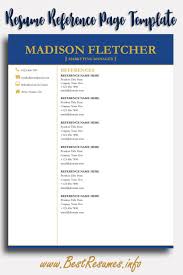 pin on resume reference page template