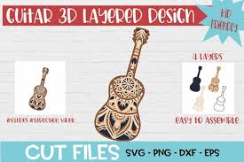 Download Guitar Mandala 3d Layered Svg Design