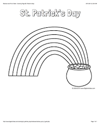 Coloring is also a great way to keep the kids busy and engaged, and provide some quiet time for everyone. St Patrick S Day Coloring Page With A Picture Of A Pot Of Gold At The End Of A Rainbow Pot Of Gold Coloring Pages Color