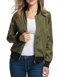 Women S Bomber Jacket Classic Zip Up Biker Vintage Short Jacket Pockets Army Green C8186w74nii Bomber Jacket Women Bomber Jacket Mens Vest Fashion