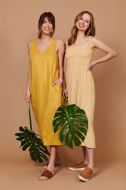 Luna Dress In Topaz Linen Whimsy Row Sustainable Clothing Lifestyle Brand In 2020 Dresses Sustainable Clothing Stylish Outfits