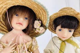 Sold at Auction: Pair Artist Designed Dolls by Jane Bradbury