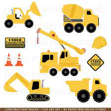 Construction Trucks Clip Art Excavator Clipart Dump Truck Etsy Clip Art Construction Vehicles Construction Birthday