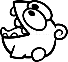 The coloring of om nom consists of drawings with a simple clear outline of a cartoon character of a computer game and a cartoon. How To Draw Om Nom Cut The Rope Coloring Page Trace Drawing