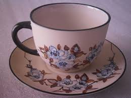 Tasse Et Sous Tasse A Chocolat Fleurs De Pommier Gres De Ciboure Ebay Tea Cups Tea Pots Tea Party Garden