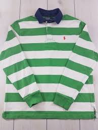 Black And White Striped Long Sleeve Polo Polo Ralph Lauren Rugby Shirt Green White Striped Long Sleeve Mens Large B65 Ralph Lauren Rugby Shirt Rugby Shirt Striped Long Sleeve