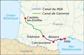 Plans et cartes de la région midi. Wasserstrassen