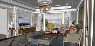 3057 Interior Classic Livingroom Scene Sketchup Model By Cuongcovua Free 