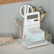 Acrylic Desk Accessories Are An Easy And Stylish Way To Keep Your Work Surface Clear And Organ Acrylic Desk Accessories Office Organization Home Office Storage