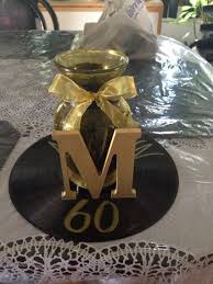 Gold Surprise 60th Birthday Party Ideas For Mom Motown Theme For My Aunts 60th Bday Party Gold And Black Centerpiece I Made 60th Birthday Ideas For Mom Party 80th Birthday Party Motown Party