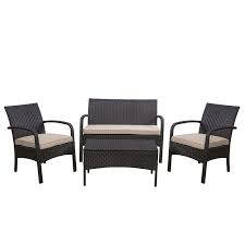 Enjoy Lazy Afternoons With Your Family And Friends With The Cordoba Brown Pe Rattan 4 Piece Chat In 2020 Outdoor Sofa Sets Contemporary Outdoor Sofas Outdoor Furniture