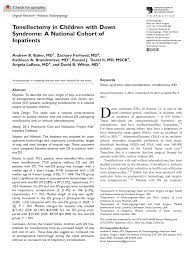 Having insurance can also help bring down what you have to pay for everyday: Pdf Tonsillectomy In Children With Down Syndrome A National Cohort Of Inpatients