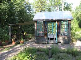A shed roof is a single plane pitched in only one direction. Adirondack Style Inside Out Rustic Shed Burlington By Art Gems Houzz