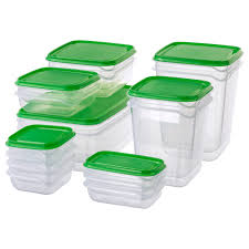 Pruta Food Container Set Of 17 Clear Green Ikea In 2020 Food Containers Food Container Set Food Storage Containers