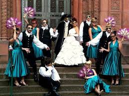 Tracey Michael S Steampunk Venetian Masquerade Wedding Offbeat Bride Bridesmaid Masquerade Wedding Steampunk Wedding