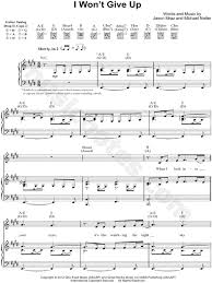 Jason Mraz I Won T Give Up Sheet Music In E Major Transposable Download Print Sheet Music Songs Guitar Songs