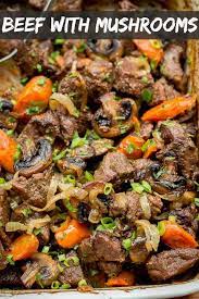 Beef Recipe Beef With Mushroom Caramelized Onions And Mushrooms Cubed Beef Recipes