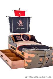 Land Lovin Black Pirate Bed With Lots Of Storage At Neverland Furniture For Girls And Boys In 2020 Kids Car Bed Pirate Bedding Kid Beds
