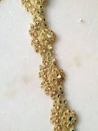 Gold Shining Trim Bollywood Trim Net Fabric Quilt Trims Indian Trim Saree Border Table Runner Saree Border Lace Border Fabric Trim