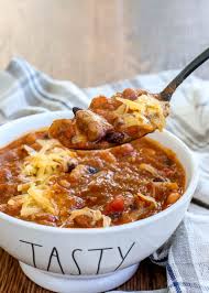 This dish of pinto beans with ground beef makes a hearty meal with or without the rice. Spicy Five Bean Chili With Steak And Sausage