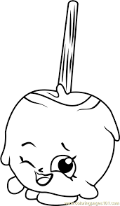 Kayden's candy factory caramel apple coloring sheet. Candy Apple Shopkins Coloring Page For Kids Free Shopkins Printable Coloring Pages Online For Kids Coloringpages101 Com Coloring Pages For Kids