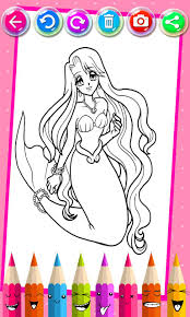 How to draw a mermaid tail? Cute Mermaid Coloring Book Drawing Kids Game For Android Apk Download