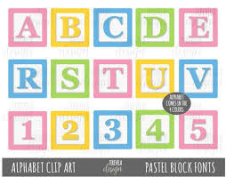 Pastel Blocks Fonts Clipart Alphabet Clip Art Kids Blocks Etsy Letters For Kids Kids Blocks Pastel Blocks