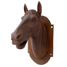 Holds up to five 3 or twelve 1.25 characters and spaces. Life Size Cast Iron Horse Head Wall Plaque 30 H Housatonic Trading Co